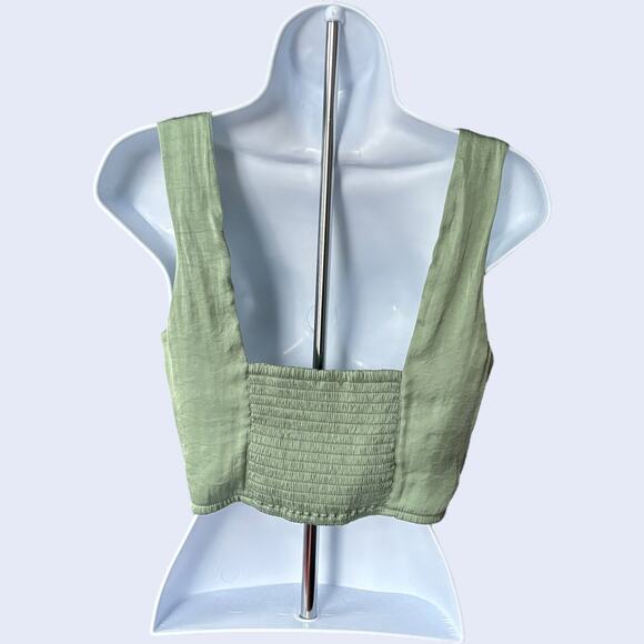 Superdown Halter Ruched Wrap Mini Dress Green S Fitted Y2K - Picture 2 of 4